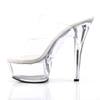 Pleaser - KISS202 Slide sandal heels - Pole dance shoes - Transparent/Silver coloured Product image